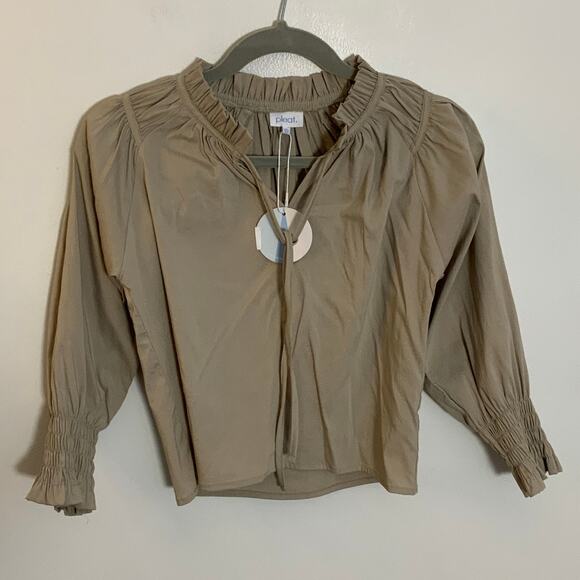 Pleat. Blair Blouse Taupe - Picture 3 of 5